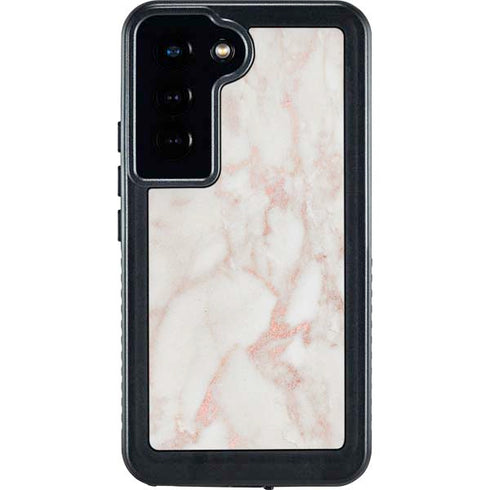 Rose Gold Marble Galaxy S24 Waterproof Case
